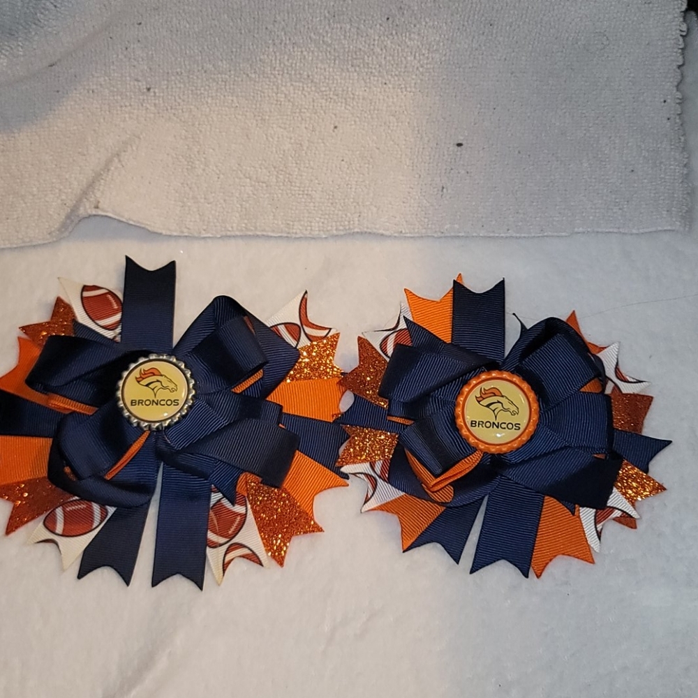Set of 2 Denver Broncos Girl hair bows 🏈